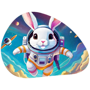 Illustration of a rabbit in space